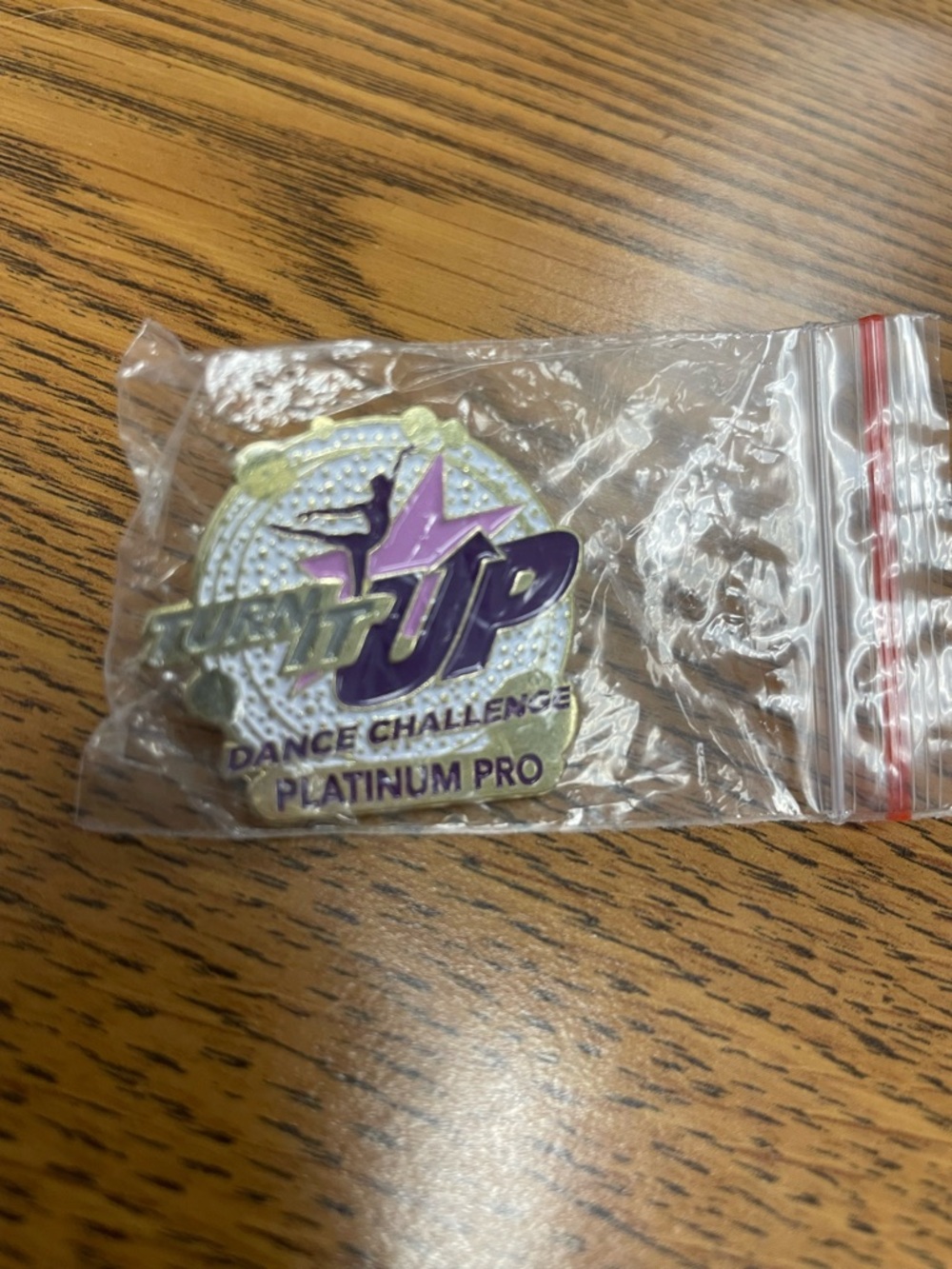 Turn It Up Dance Challenge Platinum Pro Purple & Gold Pin